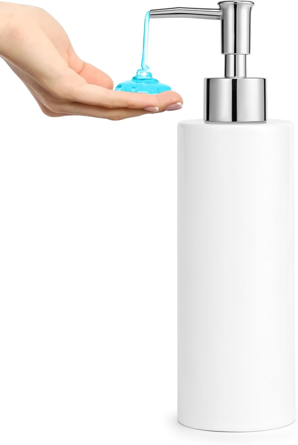 Ceramic Soap Dispenser 11.8oz Liquid Ceramic Soap Pump Dispenser for Bathroom, Refillable Dish Soap Dispenser for Kitchen