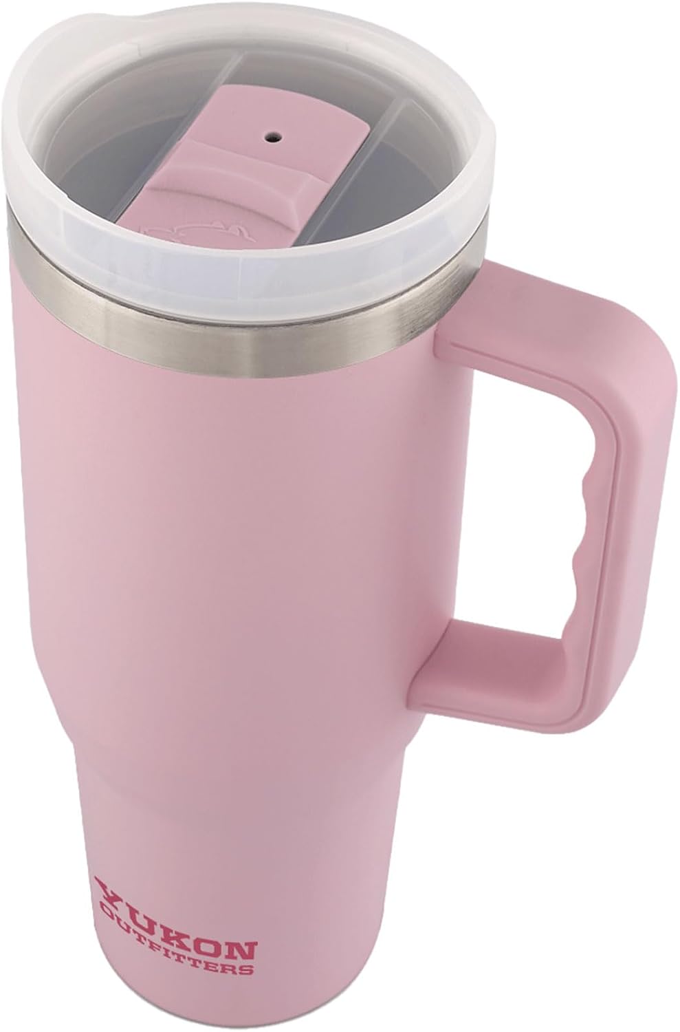 Yukon Outfitters Fit Forty 40oz Double Wall Vacuum Insulated Stainless Steel Tumbler with Reusable Straw & Ergonomic Handle | For Hot or Cold Beverage, Soft Pink