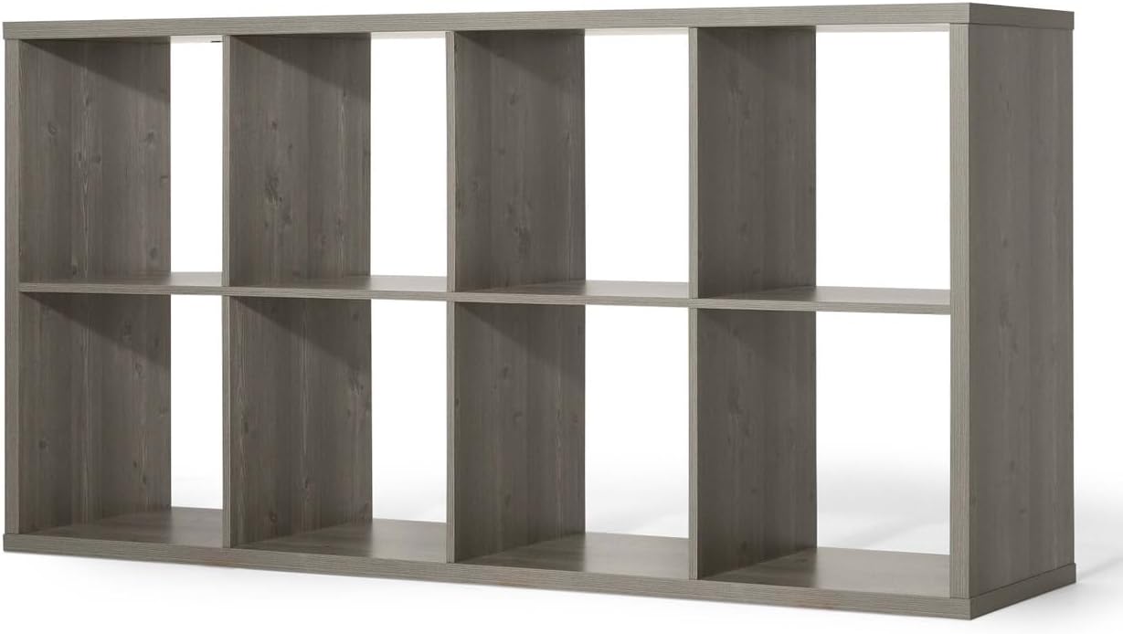 CAPHAUS Sturdy Room 13-Inch Cube Storage Organizer Shelf, with Extra Thick Exterior Edge, Open Storage Shelf Divider, Bookcase, 6-Cube / 8-Cube / 9-Cube, Colors Available in Rustic Grey Oak and White