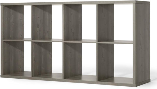 CAPHAUS Sturdy Room 13-Inch Cube Storage Organizer Shelf, with Extra Thick Exterior Edge, Open Storage Shelf Divider, Bookcase, 6-Cube / 8-Cube / 9-Cube, Colors Available in Rustic Grey Oak and White