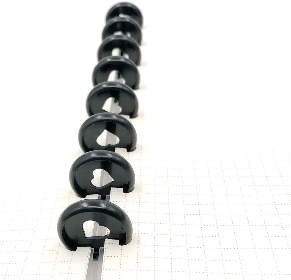 100pcs Planner Expander Discs 0.94Inch Book Binding Disc For Discbound Notebook Accessories Heart Binder Rings(Black,0.94inch/24 mm)