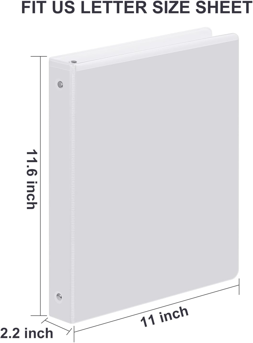 3 Ring Binder 1-1/2 Inch, ViVin Sturdy 1.5"-Round Ring Binder with 2 Interior Pockets, Clear View Cover, PVC-Free, Fits 300 Sheets of 8.5'' x 11'' Paper, Office Home School (6 Pack, White)