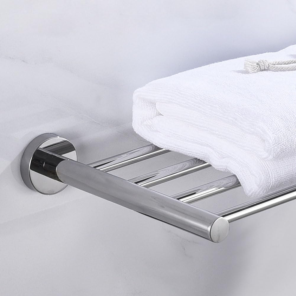 2-Tier Hotel Towel Racks for Bathroom, Wall Mounted Towel Shelf, 30 Inch Bathroom Towel Rack, Polished Chrome