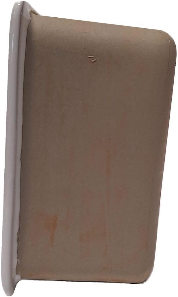 SereneDrains Recessed Ceramic Soap Dish Bar Holder Shower Wall Mount Tray Bathroom Accessories Niche Decorative (White Glossy, 6.5" x 6.5")