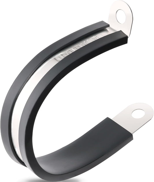 40PCS Cable Clamps 1-3/4 Inch 304 Stainless Steel Cable Clamps Rubber Coated Cushioned Insulated Cable Clamp,Automotive Wire Clamps,Pipe Clamps,Metal Clamp for Tube,Wire Cord Installation(45mm)