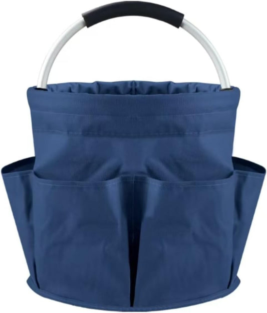 17L Cleaning Caddy With Handle, Foldable Storage Cleaning Product Organizer, Cleaning Caddy Organiser, Outdoor Camping，Portable Multifunctional Cleaning Bucket tool Bag Organizer (navy blue)