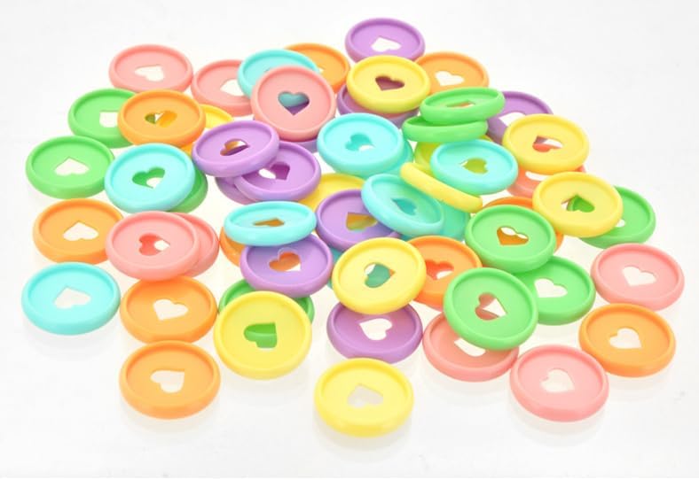 100pcs Planner Expander Discs 1.26Inch Book Binding Disc For Discbound Notebook Accessories Heart Binder Rings(Candy Mixed,1.26 inch/32 mm)