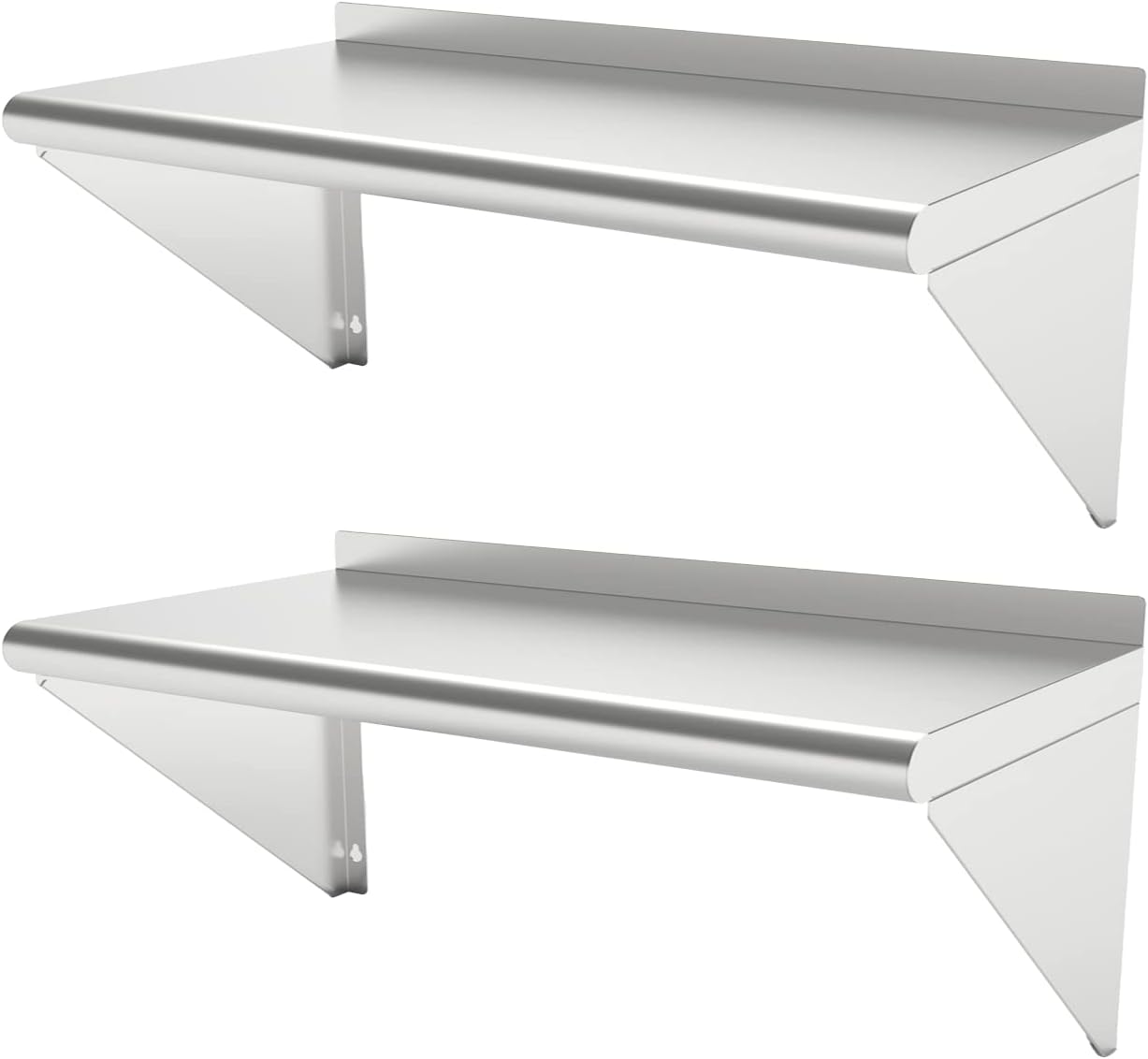12''x36'' - 2PACKS Wall Mounted Stainless Steel Shelf NSF Commercial Metal Wall Mount Floating Shelving for Kitchen, Restaurant, Food Truck,Garage,Washrooms,Home&Hotel