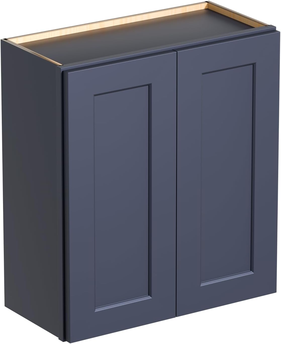 33 Inch Laundry Room Cabinets Wall Mounted, Solid Wood Over The Toilet Storage Cabinet, Bathroom Organizer Cabinets with 2 Shaker Door & Shelves, Easy to Assemble for Kitchen, Garage - Blue