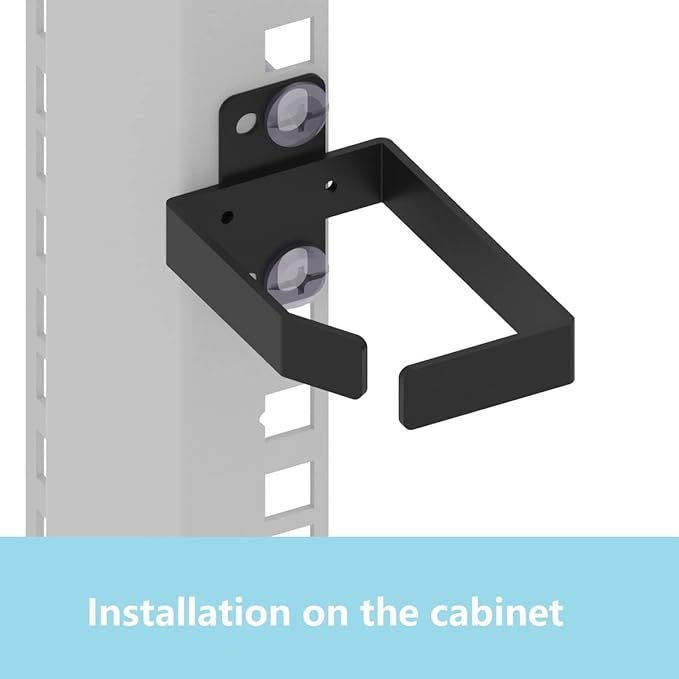 5 Pieces of 1.7 x 2.7in Server Rack Cable Management D-Ring Hooks - Network Rack-Mount Cord Organizer Ring Set for Power Cords, Fiber Optic or Network Patch Cables (5DRing)