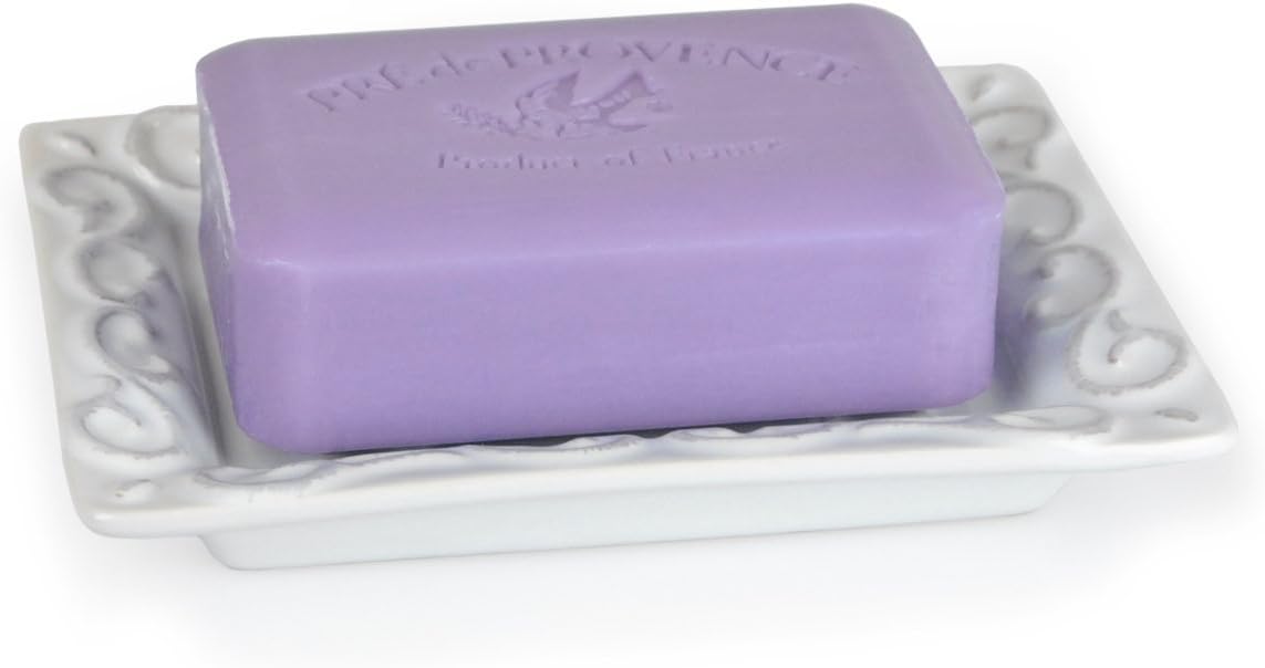 Pre de Provence with a White-Washed Terracotta Finish Soap Dish, 8.8 Ounce (Pack of 1)