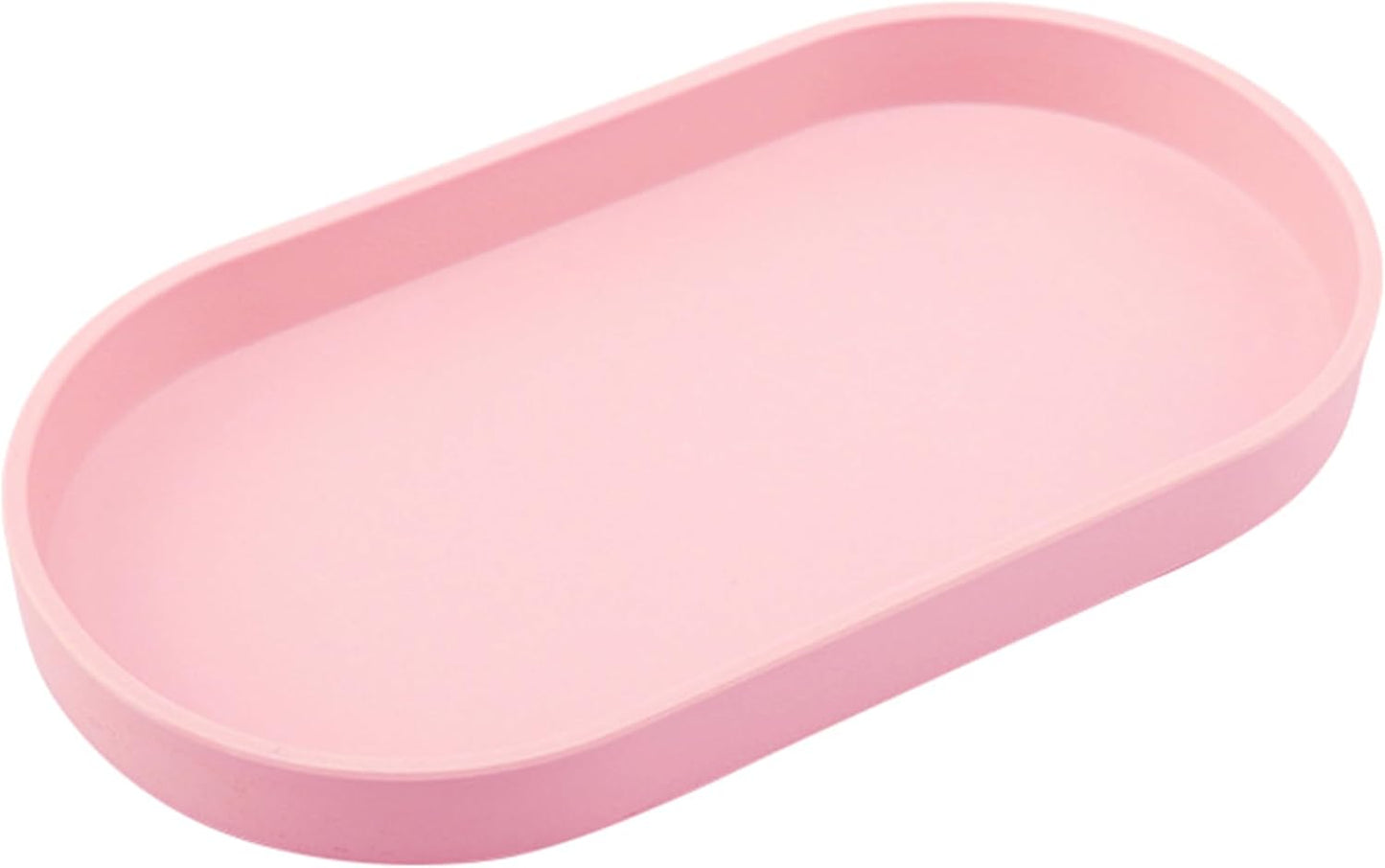 Pink Small Tray (10 inch), Oval Tray for Bathtub Bathroom Vanity Items, Countertop Organizer, Soap, Perfume.