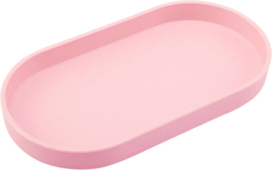 Pink Small Tray (10 inch), Oval Tray for Bathtub Bathroom Vanity Items, Countertop Organizer, Soap, Perfume.