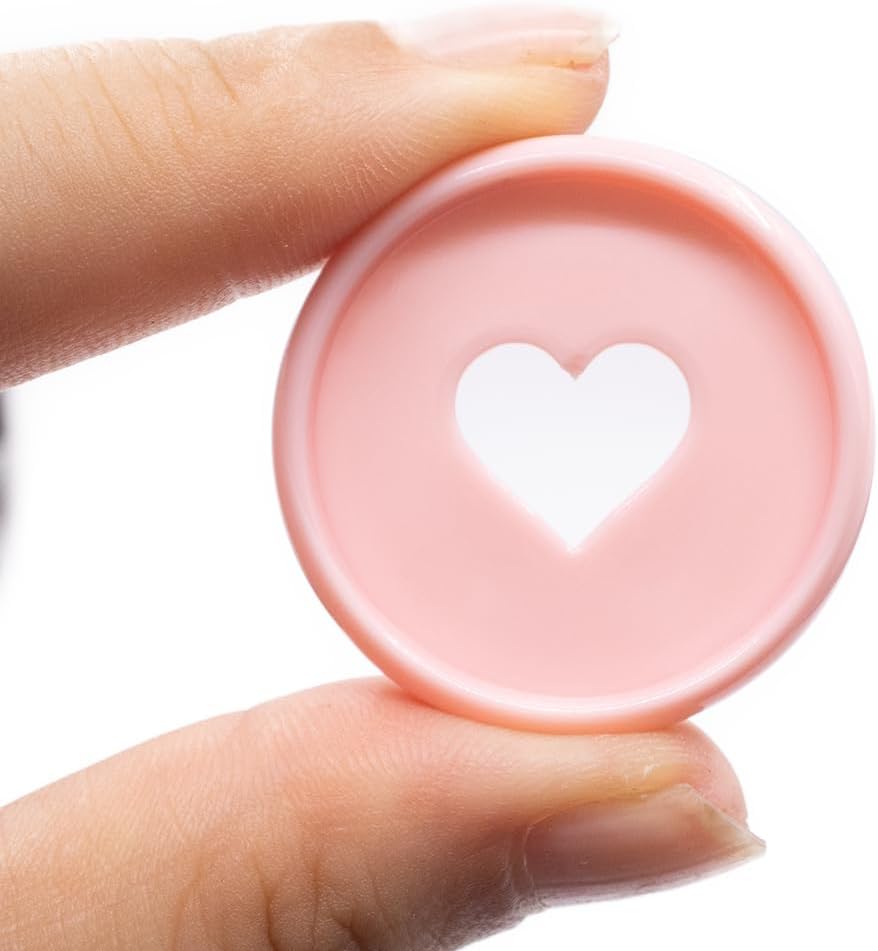 100pcs Planner Expander Discs 1.1Inch Book Binding Disc For Discbound Notebook Accessories Heart Binder Rings(Pink,1.1 inch/28 mm)