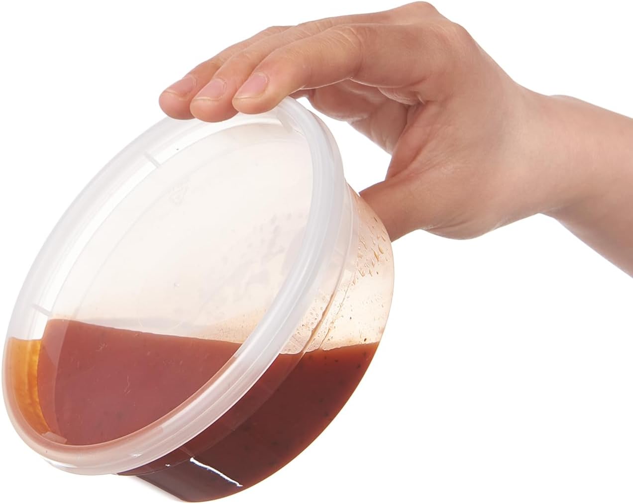 8 oz. Plastic Deli Containers With Lids, 48 Sets - Leakproof, Stackable, BPA Free, Microwavable, Freezer Safe (Formerly FULING)