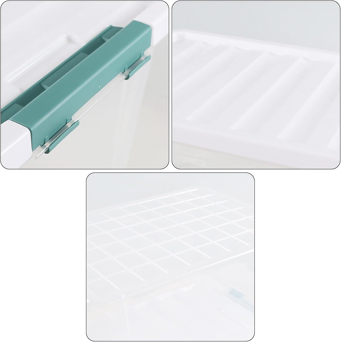 35 Quart Latch Storage Box, 6-Pack Clear Plastic Storage Bins with Latching Lids