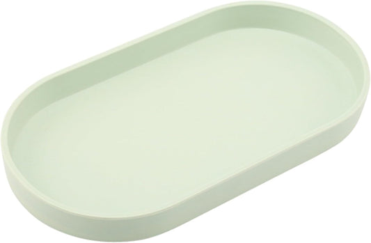 Green Small Tray (10 inch), Oval Tray for Kitchen Counter, Bathtub Bathroom Vanity Items, Countertop Organizer, Coffee Accessory, Bar, Serving Seasoning, Salt and Pepper, Soap, Perfume.