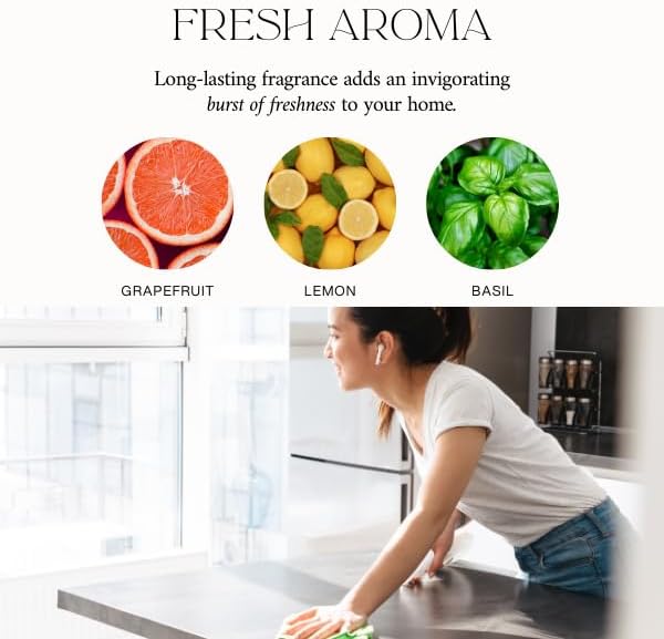 Home LEMON FRESH All-In-One Cleaner Concentrate – Grapefruit, Lemon & Mandarin Scent – Plant-Powered, Non-Toxic Multi-Surface Cleaning Concentrate – Makes Up to 32 Uses – 32 oz