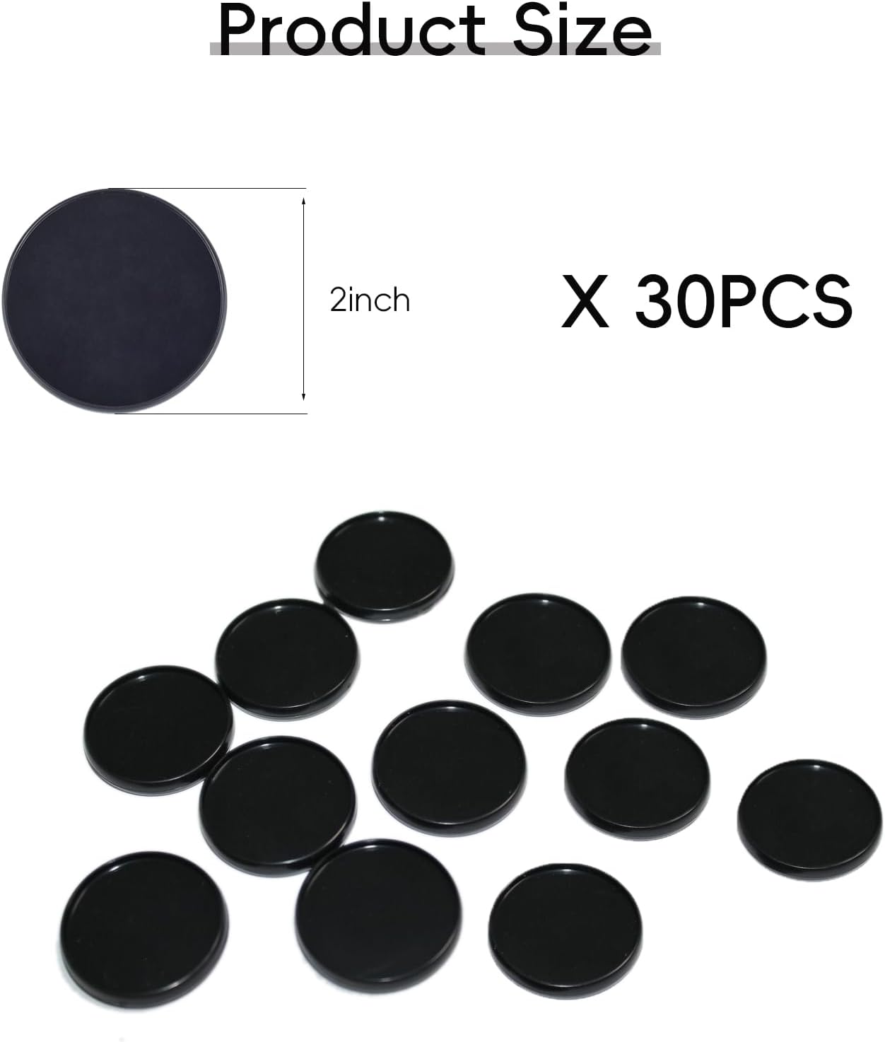 30 Pcs Discbound Expansion Discs, 2 Inch Black Plastic Expansion Discs Binding Ring for DIY Notebooks Arc System Notebooks and Planner Scrapbooking Supplies
