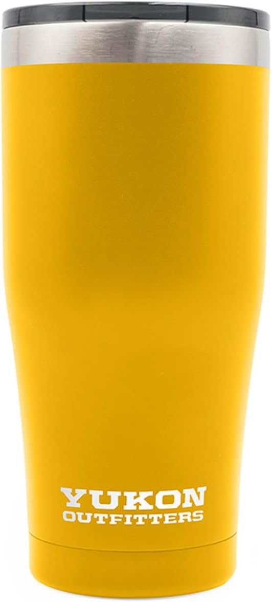 Yukon Outfitters Freedom High Grade 18/8 Corrosion-Resistant Stainless Steel Double Wall Vacuum Insulated Tumbler (20 oz/ 590ml) - 7.3" H x 3.4" Top dia. / 2.7" Bottom dia., Gold
