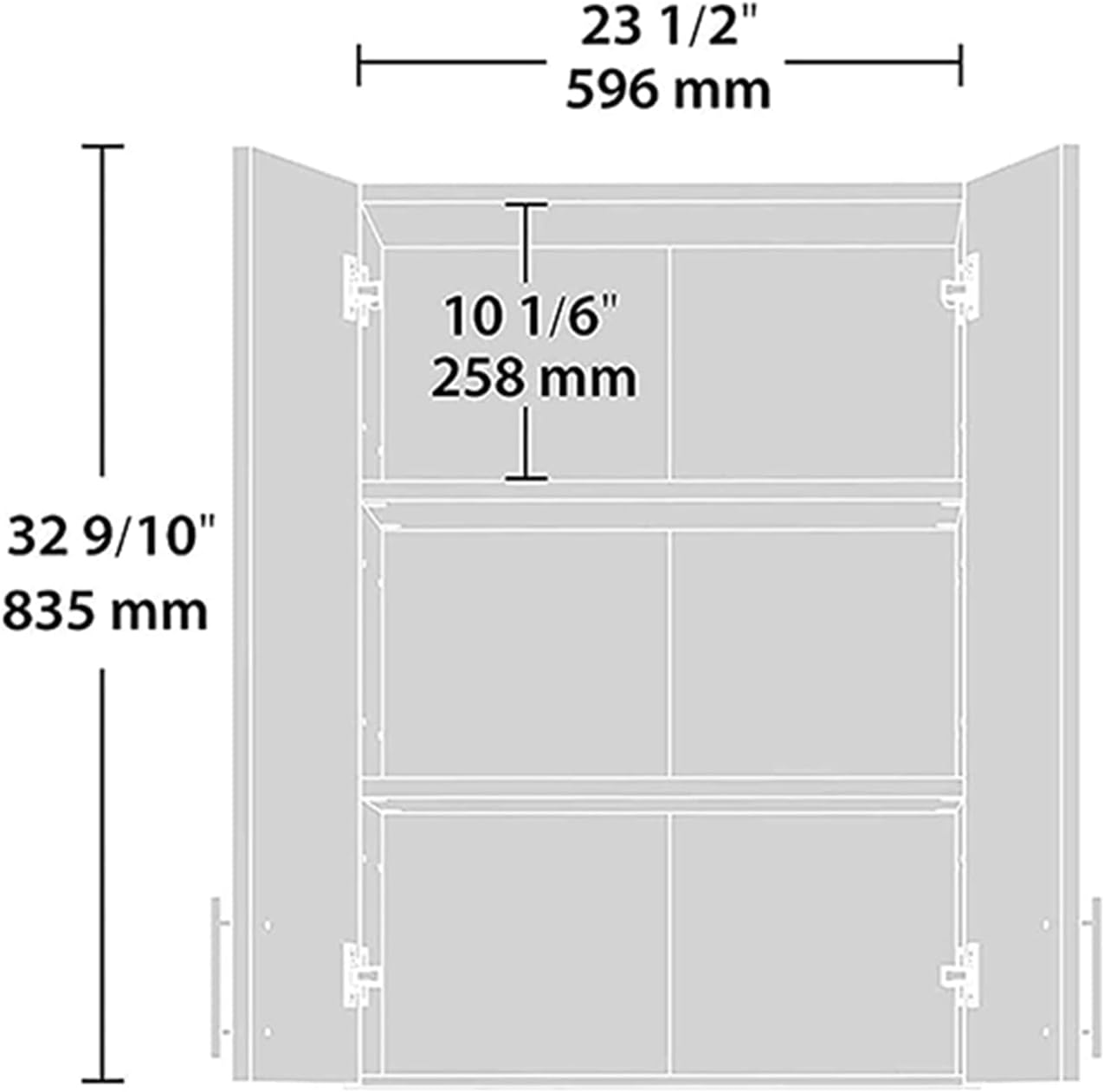 24 x 33 Inch Wall Cabinet set of 3, Kitchen Wall Mounted Wooden Storage Cabinet, Double Door Cabinet with Soft Close, Metal Handle, Adjustable Shelf, for Kitchen, Garage, Laundry, Bathroom, Black