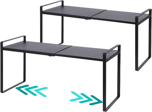 2-Pack Expandable Shelf Organizer for Kitchen Countertop, kitchen organizers and storage，under sink expandable shelf organizer