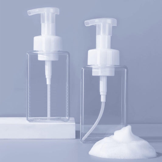 2 PCS-Foaming Soap Dispenser, Hand Soap Dispenser, Refillable Foam Liquid Hand Soap Empty Plastic Pump Bottle Container for Bathroom Vanities, Kitchen Sink, Hospital, Clinic（17 oz ） (Transparent)