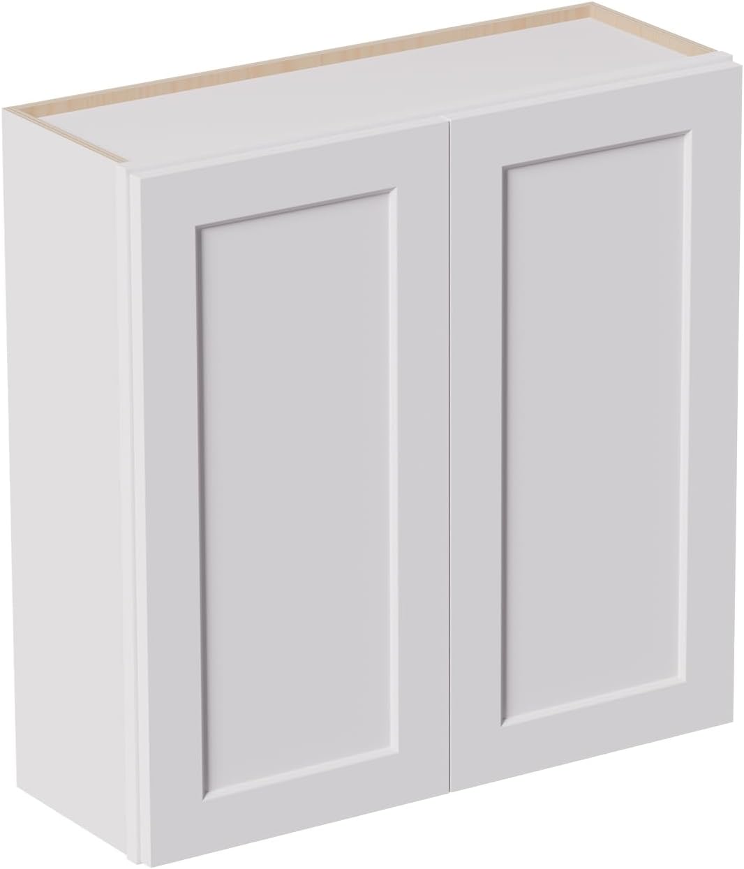 36 Inch Laundry Room Cabinets Wall Mounted, Solid Wood Over The Toilet Storage Cabinet, Bathroom Organizer Cabinets with 2 Shaker Door & Shelves, Easy to Assemble for Kitchen, Garage - White