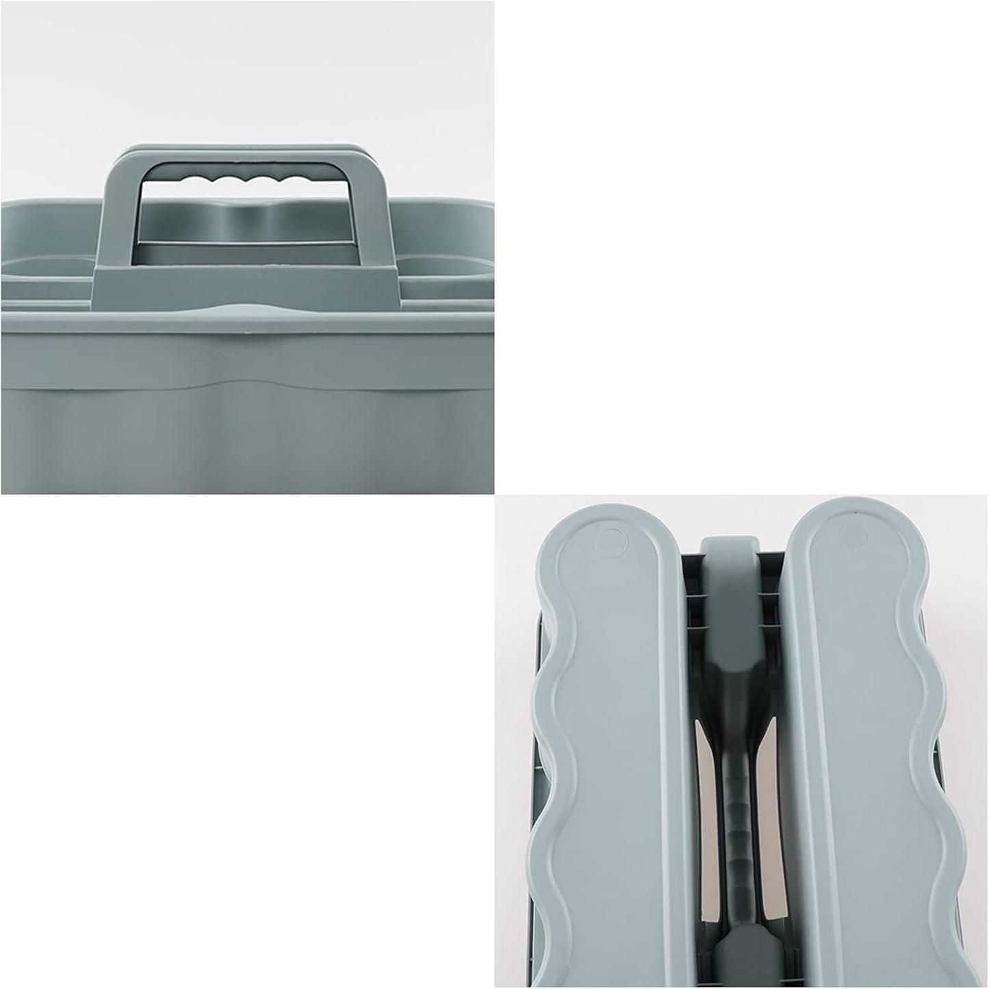 6-Pack Plastic Caddy for Cleaning Products, Caddy with Handle, Gray