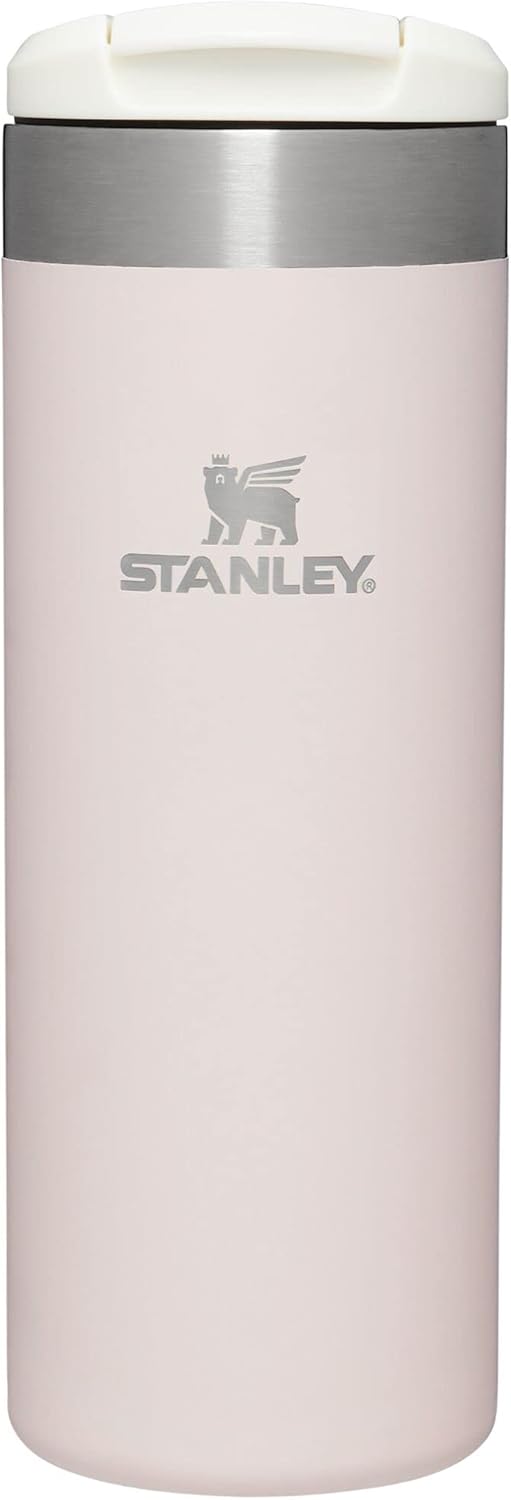 Stanley AeroLight Transit Bottle 16 oz | Locking Drink Through Lid | Leak Resistant Water Bottle or Coffee Travel Mug | Lightweight Insulated Stainless Steel | BPA-Free | Rose Quartz Glimmer