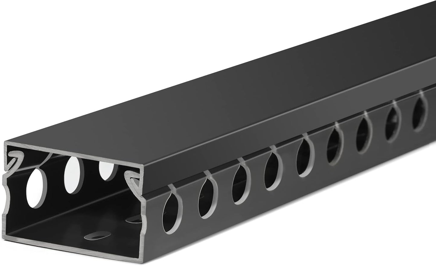 ZhiYo Cable Raceway 78in(2xL39in), Server Rack Cable Management Under Desk Cord Organizer, Electrical Safe PVC Cable Channel Open Slot Wire Raceway for Network/PC/TVs, Wire Duct H1 x W1.6in Black