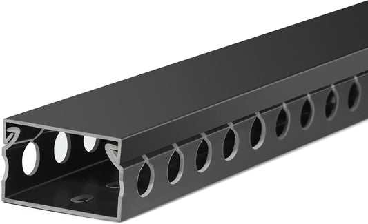 ZhiYo Cable Raceway 78in(2xL39in), Server Rack Cable Management Under Desk Cord Organizer, Electrical Safe PVC Cable Channel Open Slot Wire Raceway for Network/PC/TVs, Wire Duct H1 x W1.6in Black