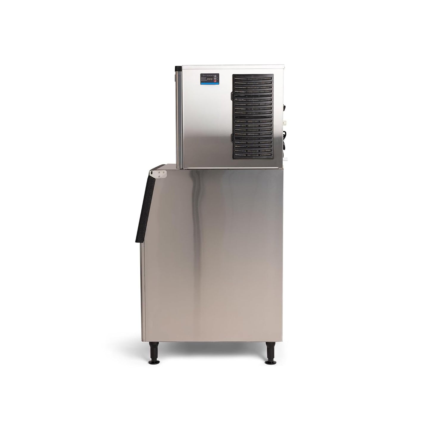 PeakCold Modular Commercial Ice Maker, 530 lbs/Day, 375lb Storage Bin, Floor Model Stainless Steel Half-Cube Ice Maker with Digital Controller