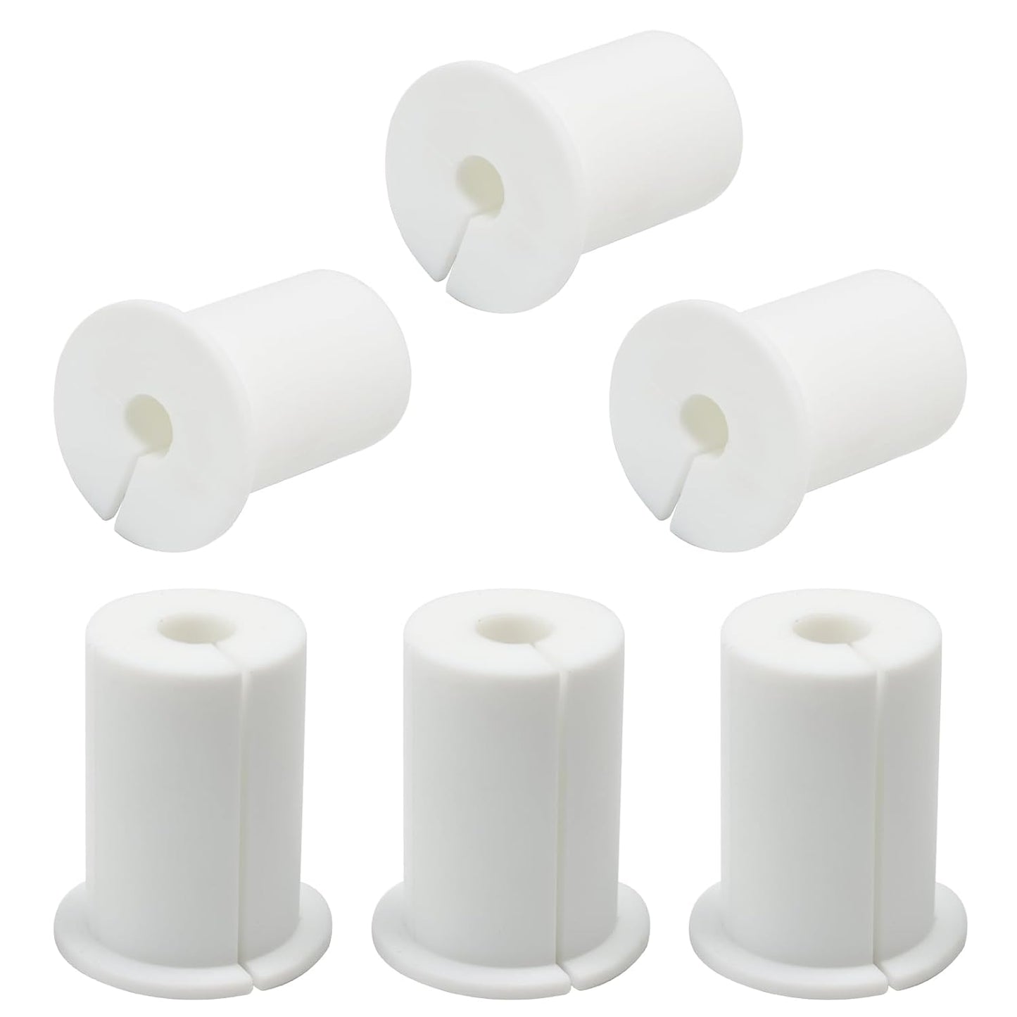 6pc Starlink Cable Grommet 1" Silicone Waterproof Wall Hole Pass Through Split Cable Bushings for TV Wire Ethernet Cord, Starlink Cable Routing Kit Accessories, 38mm/1.5" Ht, White
