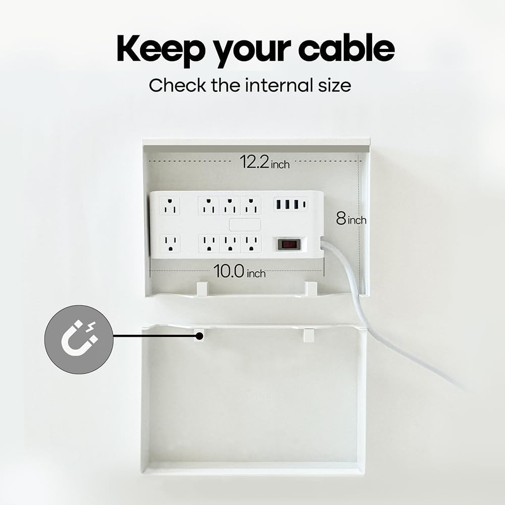 Book Shape Decorative Cable Management Box - Expandable Cable Organizer Box with Magnetic Closure for Home & Office (Modern Matisse, Large)