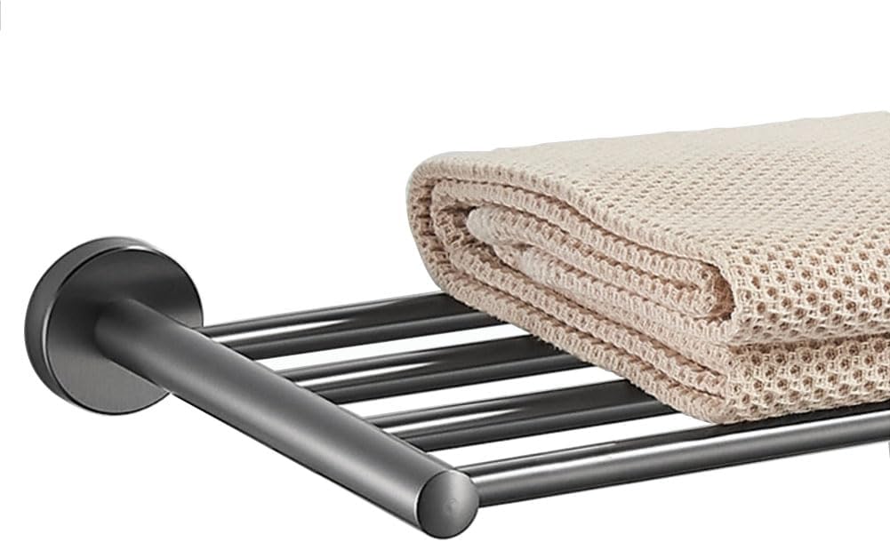20 Inch Bathroom Towel Rack, Hotel Style Towel Racks for Bathroom Wall Mounted, Modern Towel Bar Rack, 2-Tier Towel Shelves, Gray