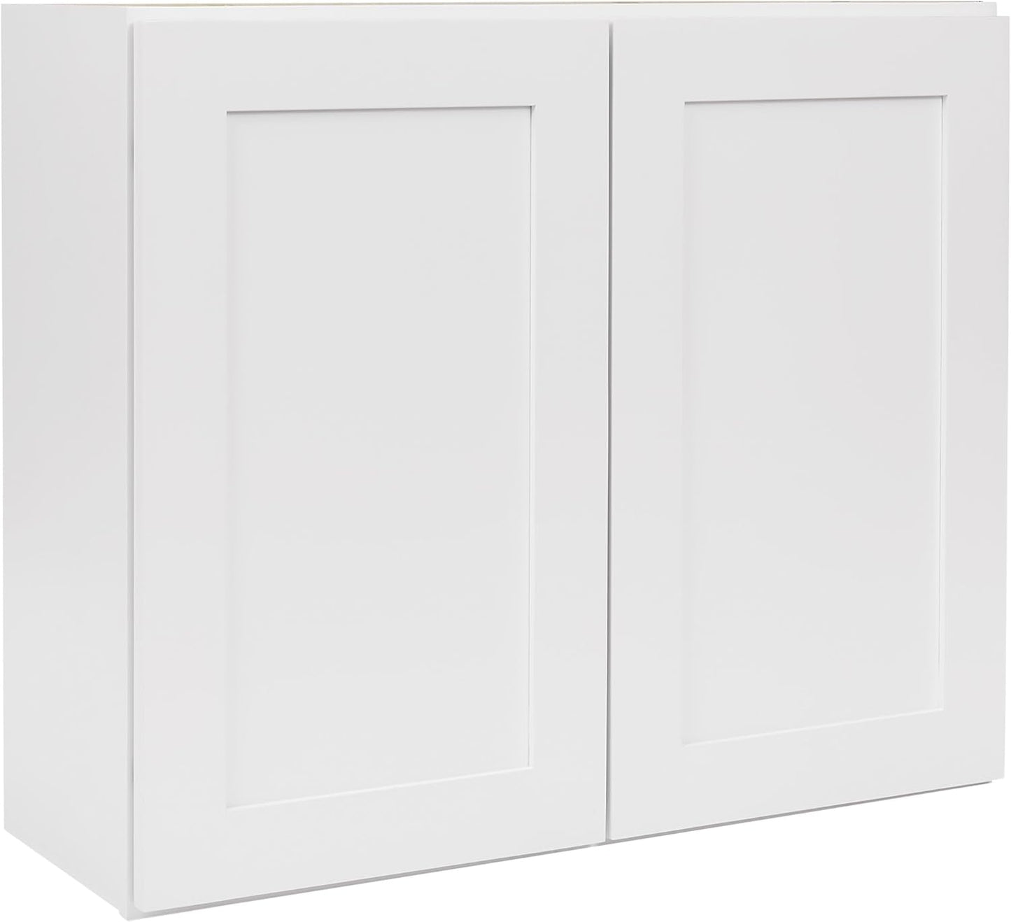 White Shaker Wall Cabinet - Ready to Assemble, Perfect for Kitchen, Laundry, and Bathroom Storage - 30”W x 36”H x 12”D
