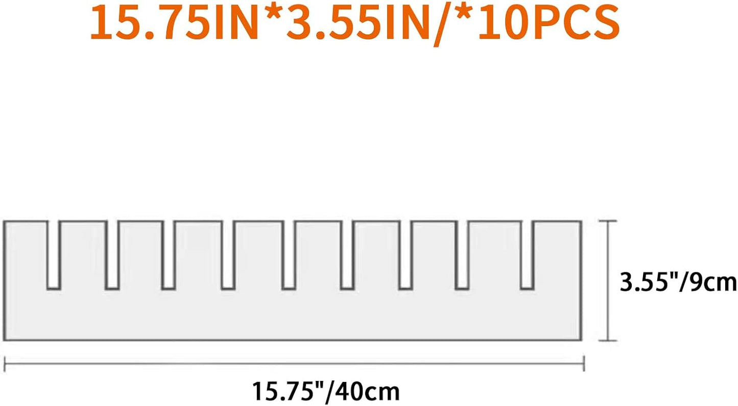 10Pcs Drawer Dividers, 15.75" x 3.55", Thick, DIY Organizer Separator, Large Adjustable Dresser Drawer Organizer for Clothes, Bedroom, Bathroom, Kitchen Cutlery, Desk, Office Storage