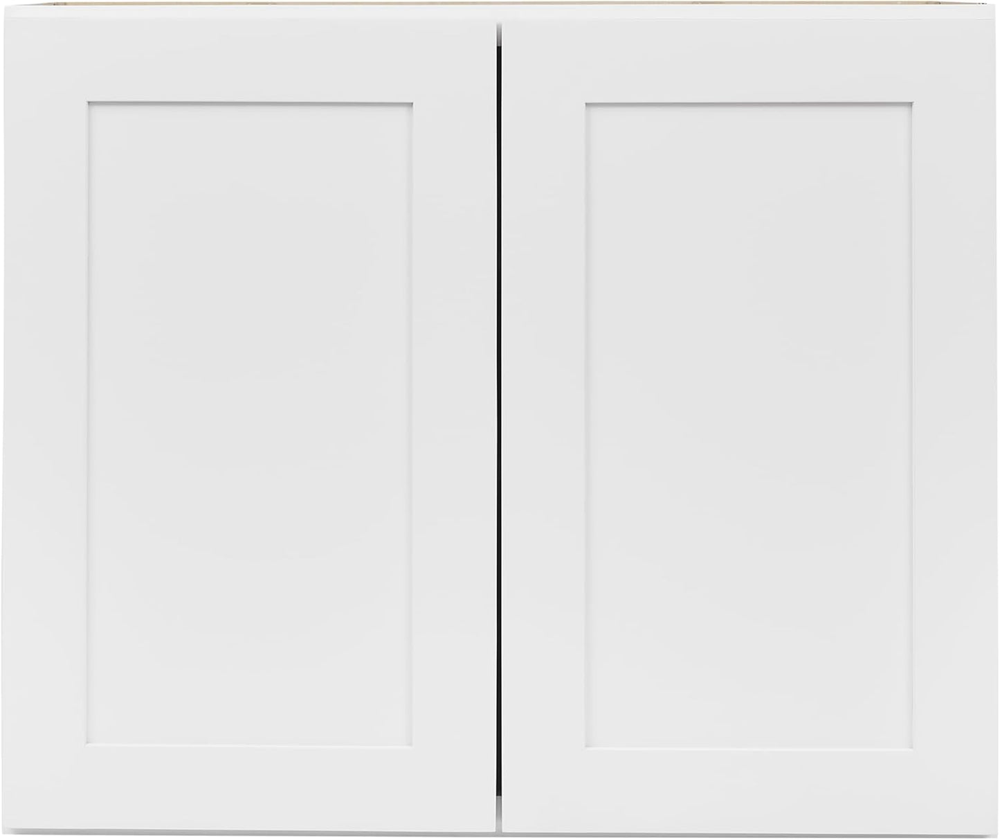 White Shaker Wall Cabinet - Ready to Assemble, Perfect for Kitchen, Laundry, and Bathroom Storage - 36”W x 30”H x 12”D