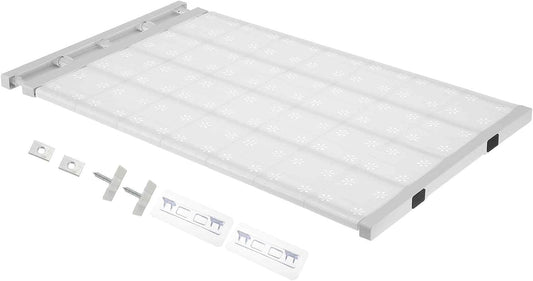 HARFINGTON Expandable Closet Tension Shelf 28.74" to 49.21" Adjustable Closet Organizer 2.3" x 16.54" Flower Pattern Storage Rack for Wardrobe Cupboard Kitchen Bedroom