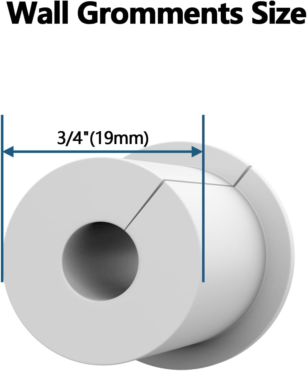 4PCS White 3/4inch starlink Wall Cable Pass Through Bushing Grommets Accessories (4PCS White Starlink Grommets)
