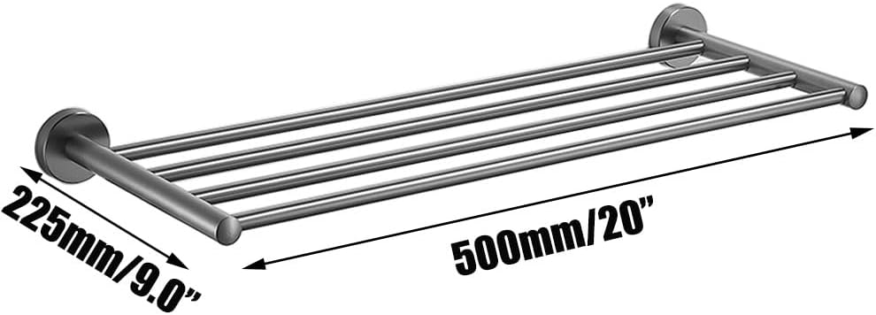 20 Inch Bathroom Towel Rack, Hotel Style Towel Racks for Bathroom Wall Mounted, Modern Towel Bar Rack, 2-Tier Towel Shelves, Gray