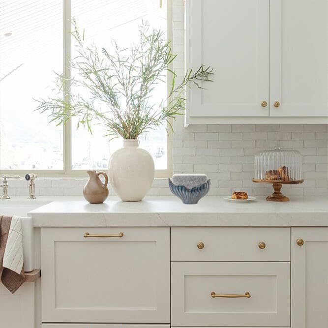 Sponge Holder for Kitchen Sink, Ceramic Sponge Holder with Fishtail Design, Sink Sponge Holders Caddy Organizer for Countertop, Farmhouse Kitchen Decor, Compact Sponge Holders(Blue)