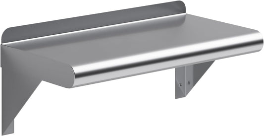 AmGood 16" Long X 8" Deep Stainless Steel Wall Shelf | NSF Certified | Appliance & Equipment Metal Shelving | Kitchen, Restaurant, Garage, Laundry, Utility Room