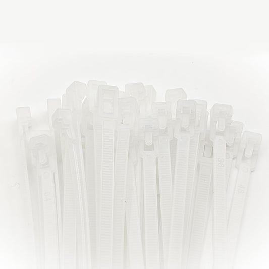 50 PCS 8 Inch Reusable Zip Ties White – Adjustable Cable Tie, 36 LBS Strength for Home, Car, Office & Wire Management (Self-Locking, Indoor/Outdoor Use)