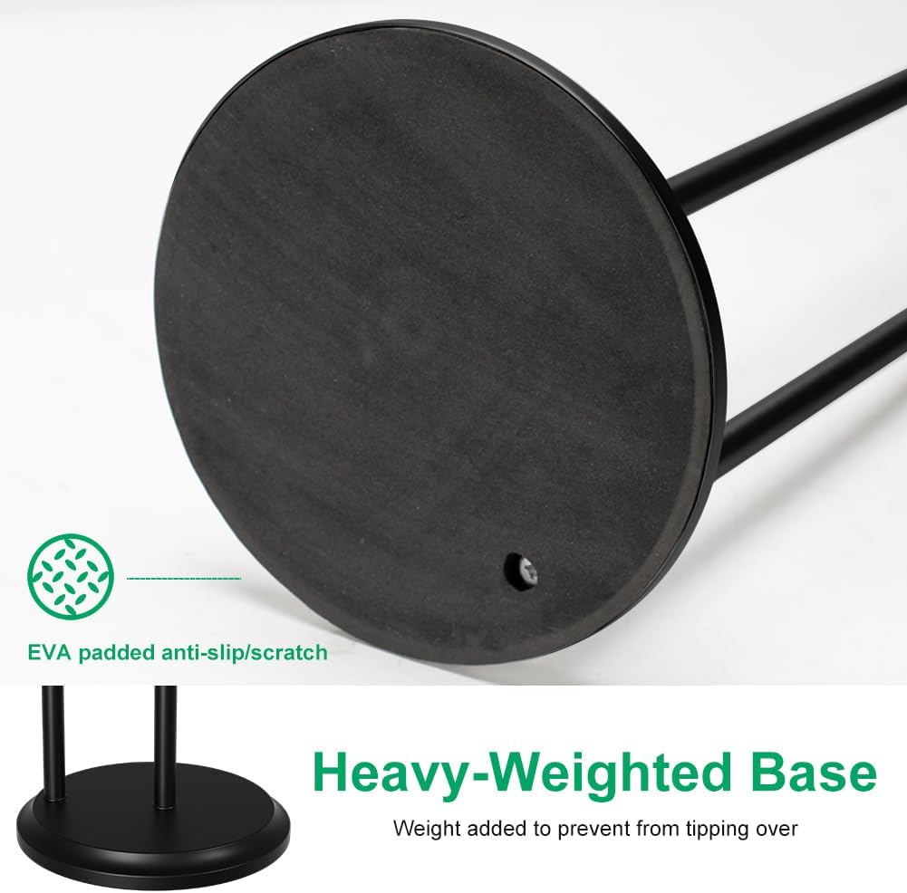 Toilet Paper Holder Free Standing, Black Toilet Paper Holder, Bathroom Storage for 5 Mega Rolls, 27.6”H