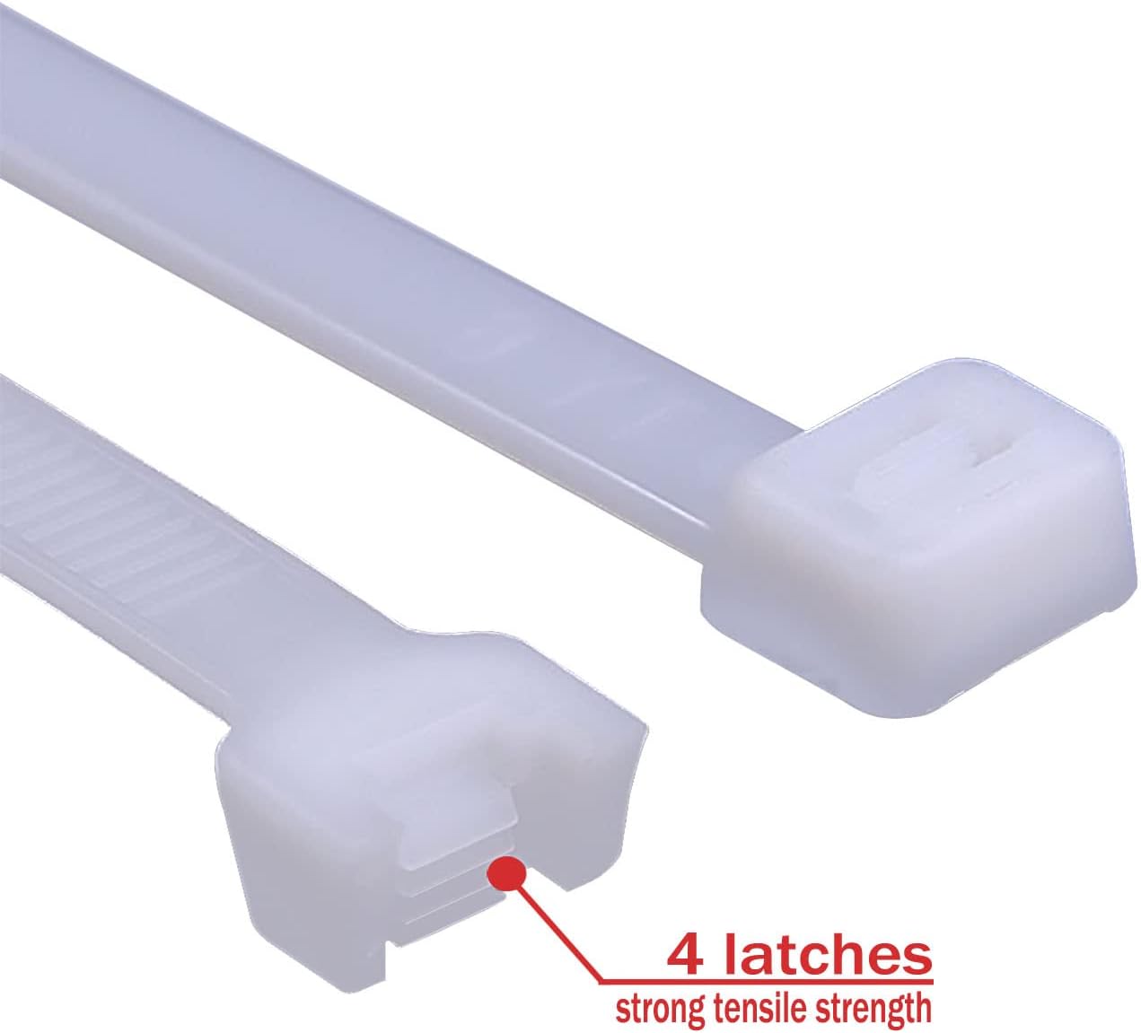 Superun Heavy Duty Zip Ties 16 Inch, Strong Large White Zip Ties 120 Lbs Tensile Strength Selflocking Wire Ties (Industrial Grade Cable Ties) Pack of 50 Clear