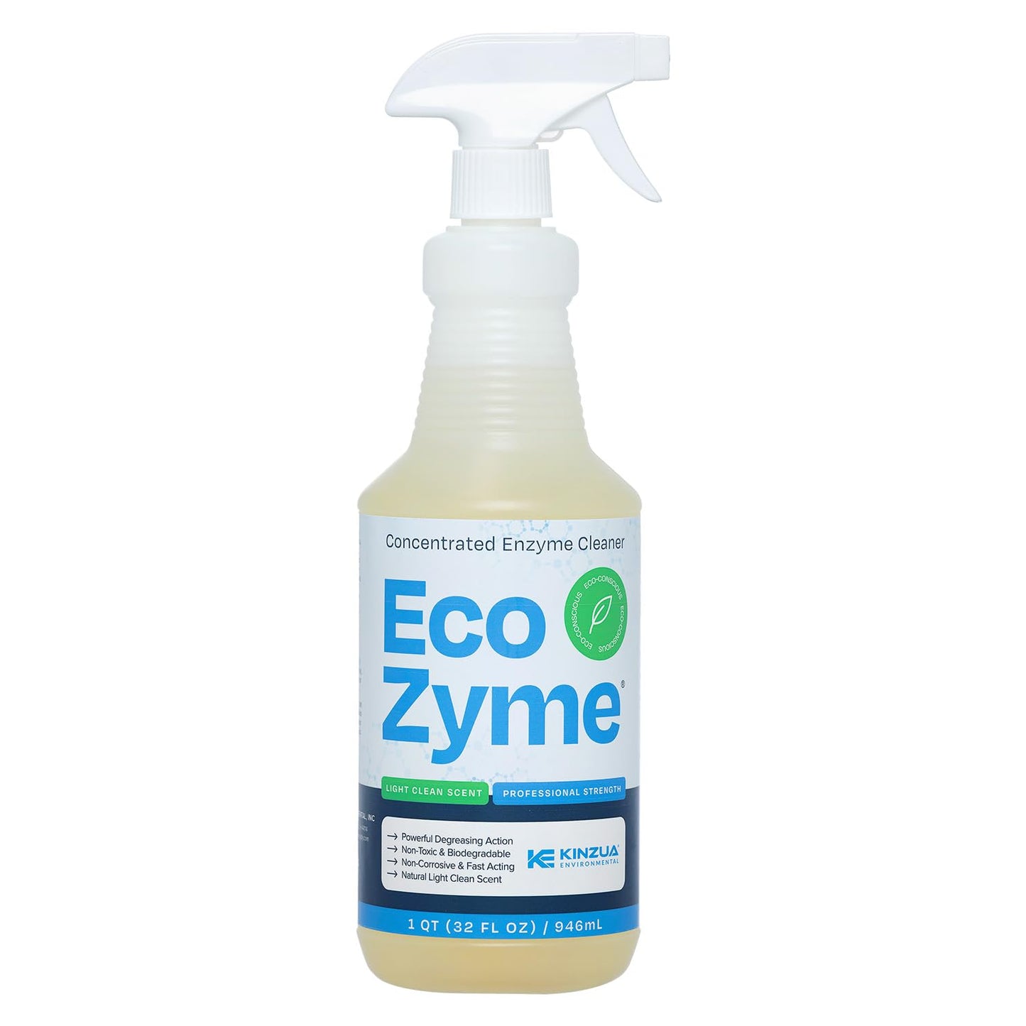 KINZUA ENVIRONMENTAL Eco-Zyme, Enzyme Cleaner Concentrate with Professional Strength, Multipurpose Cleaner Concentrate & Kitchen Degreaser Spray for Floor, Carpet, Concrete, Walls & More, 32 fl oz