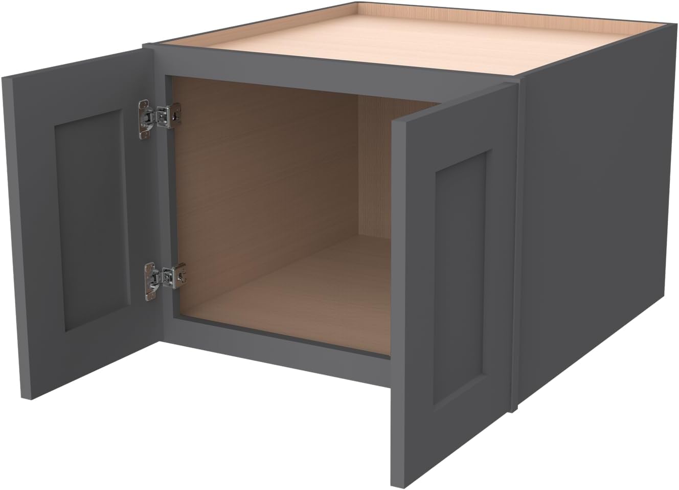 Solid Wood Wall Cabinet,Shaker Style Wall-Mounted Kitchen Storage Cabinet with Soft-Close Doors, RTA Pantry Organizer for Bathroom, Garage, Laundry (Pebble Gray, 33" W x 24" D x 24" H)