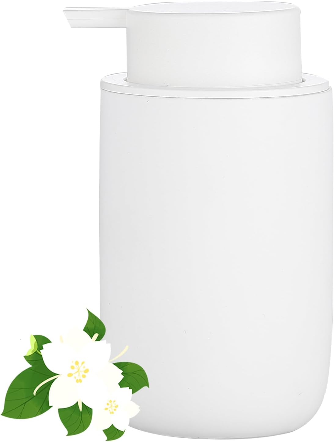 White Soap Dispenser - Modern Ceramic Hand Soap Dispenser for Bathroom Refillable Liquid Hand Soap Dispenser with Soap Pump for Liquid Soap for Farmhouse Kitchen Bathroom Decor